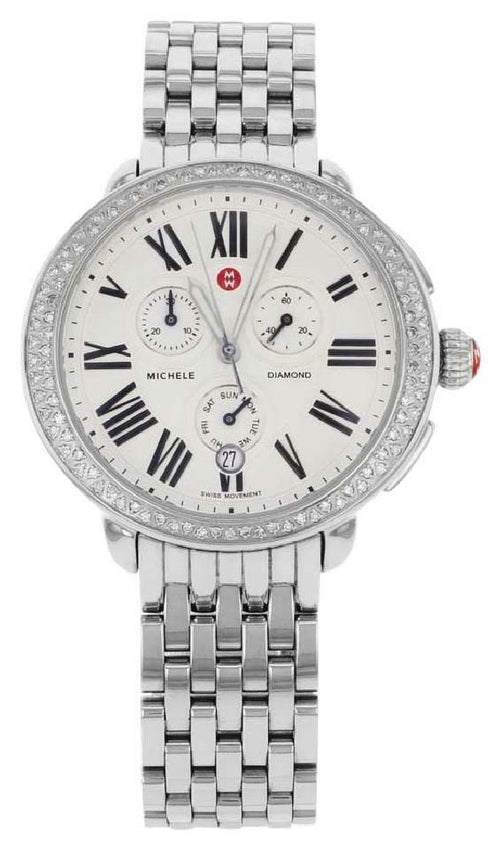 Michele Serein Chronograph Diamonds Womens Stainless Steel Watch (MWW21A000001)