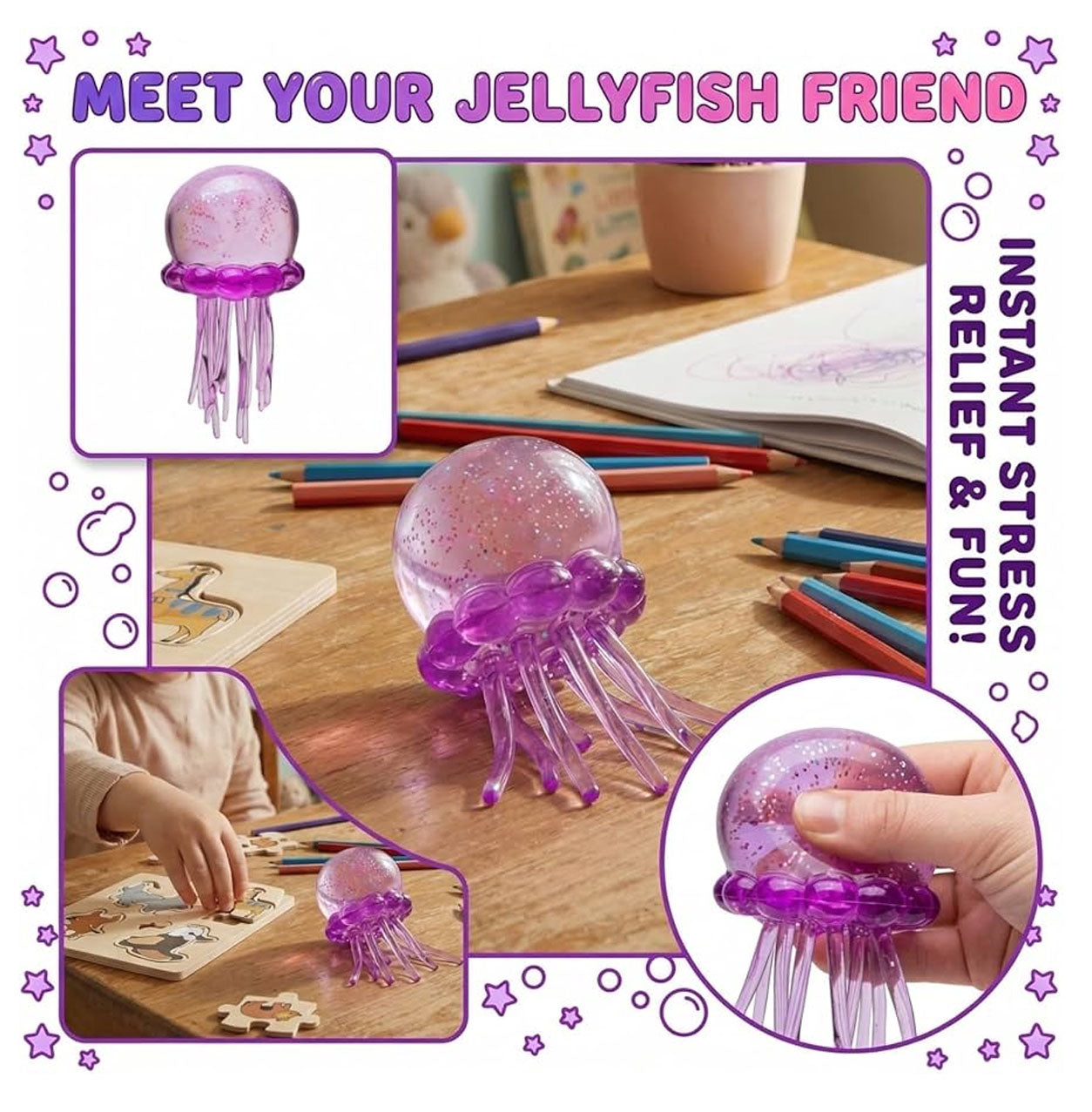 Squishy - Sugar Glitter Jellyfish Purple