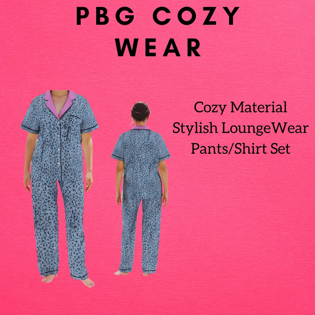 Women's Loungewear Pajama 2 piece set leopard print Plus Size - PremiumBrandGoods