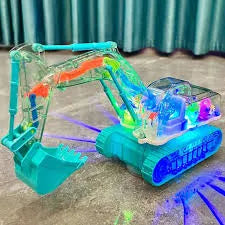 Transparent Gear Excavator Electric Children‚Äòs Educational Simulation Model Engineering Car Lighting Music Toy Gift - PremiumBrandGoods