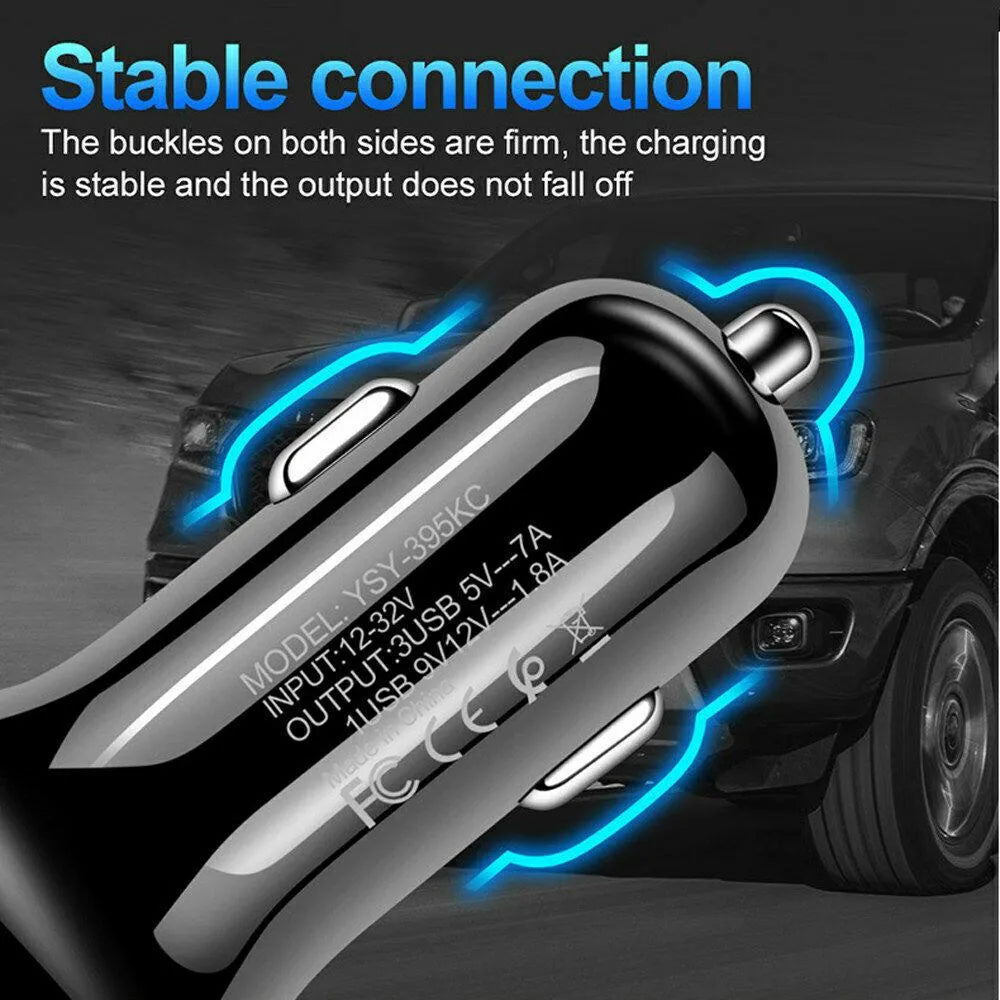 2 Pack 3 Port USB Fast LED Car Charger For Devices - PremiumBrandGoods