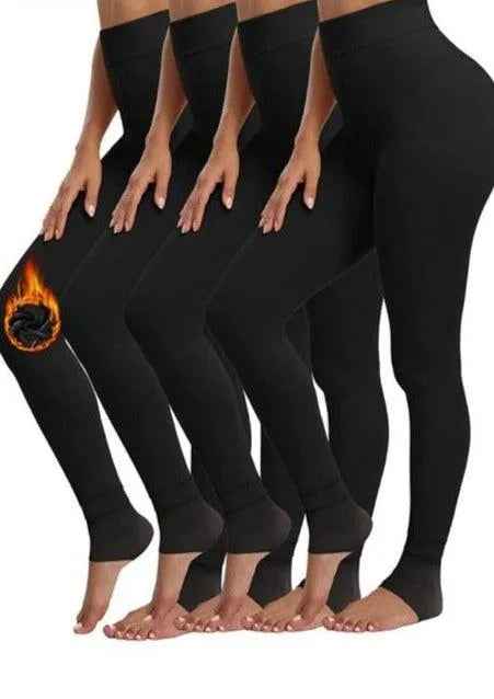 2 Pack Women‚Äôs Fleece Lined Leggings High Waist Stretchy warm Leggings one size