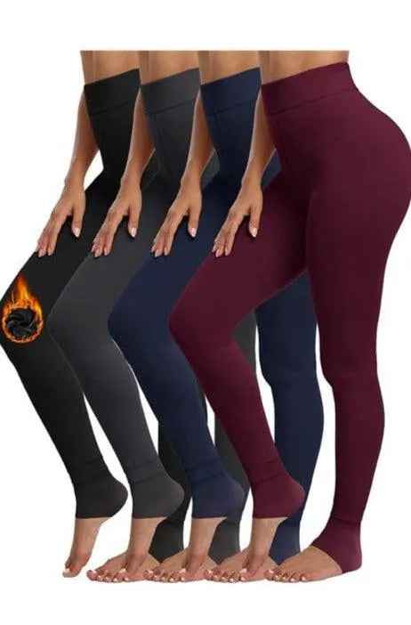 2 Pack Women‚Äôs Fleece Lined Leggings High Waist Stretchy warm Leggings one size