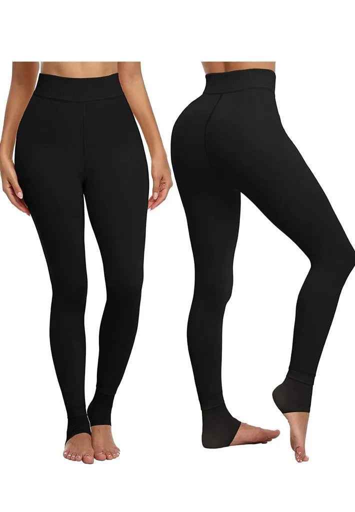 2 Pack Women‚Äôs Fleece Lined Leggings High Waist Stretchy warm Leggings one size
