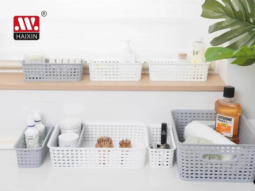 3 Pack Organizer Storage Wicker Plastic Woven Baskets (Multiple Sizes) - PremiumBrandGoods