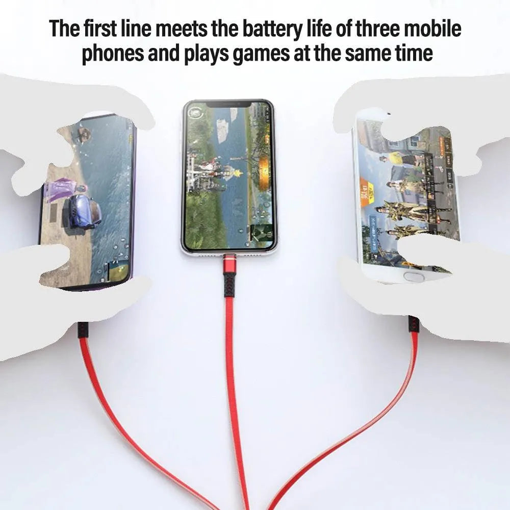 3 port LED Display Wall Charger  and 3 in 1 Cable Bundle Gold - PremiumBrandGoods
