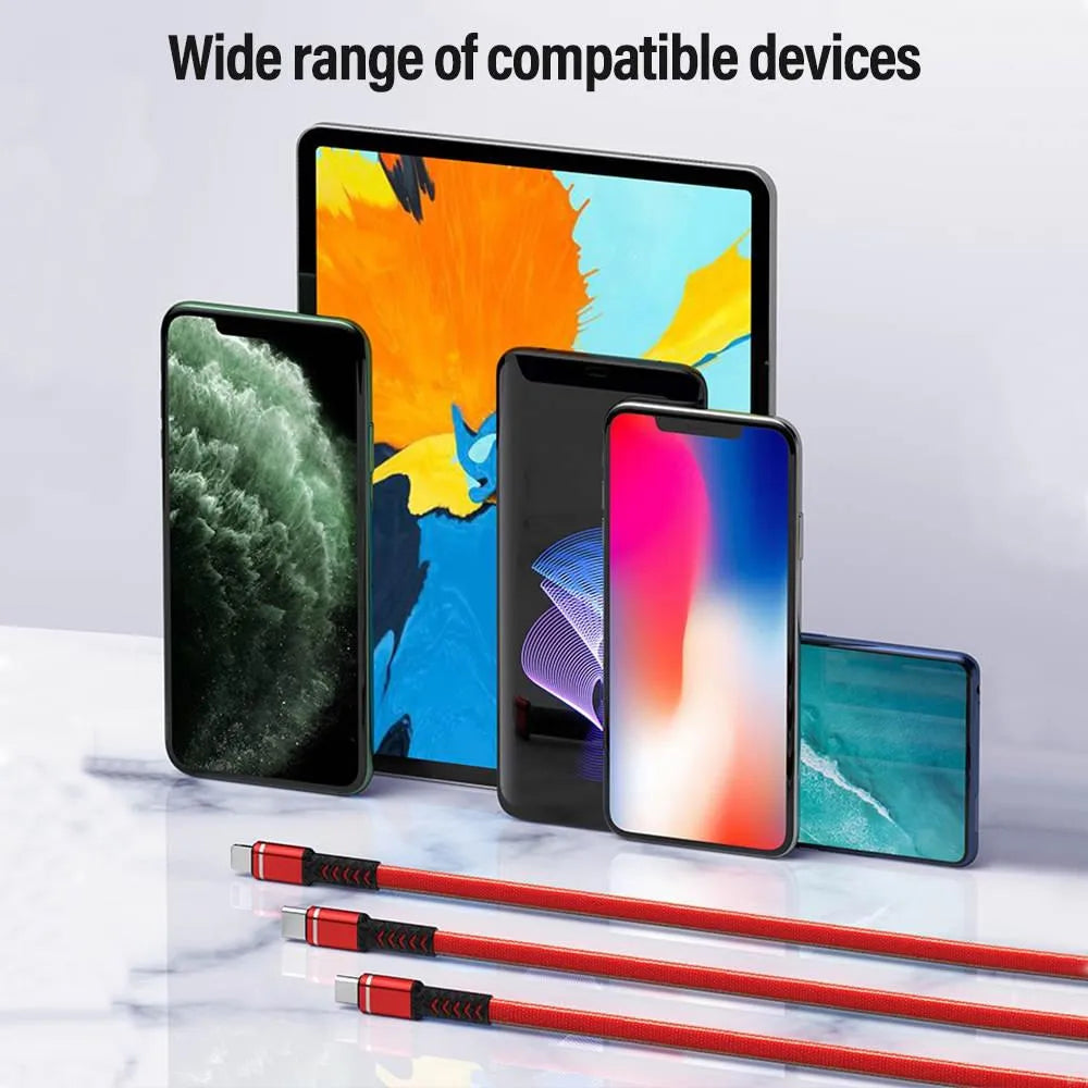 3 port LED Display Wall Charger  and 3 in 1 Cable Bundle Gold - PremiumBrandGoods