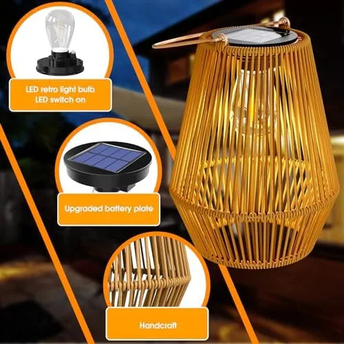 Solar Lanterns, KagoLing Solar Lanterns Outdoor Waterproof Solar Lights for Outside Hanging Solar Woven Lantern Solar Lamp Lights Decoration for Garden,Yard,Patio,Porch,Trees,Lawn,Pathway, 1 Pack - PremiumBrandGoods