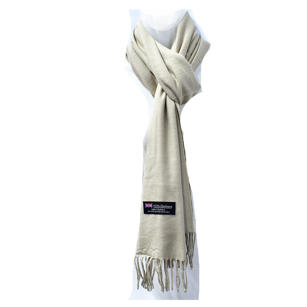 Winter Unisex Plain Solid Scarves 100% Cashmere Wool Warm Scarf Made in Scotland - PremiumBrandGoods