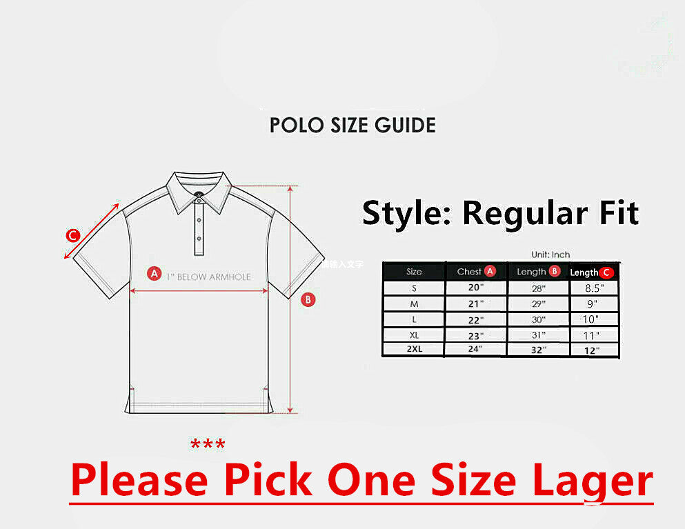 Men's Polo Shirt Dri-Fit Golf Sports Plain Cotton Jersey T Shirt Short Sleeve - PremiumBrandGoods