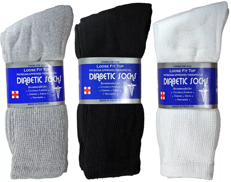 Wholesale Bulk Mens Diabetic Crew Socks Health Circulatory Size 9-11,10-13,13-15 - PremiumBrandGoods