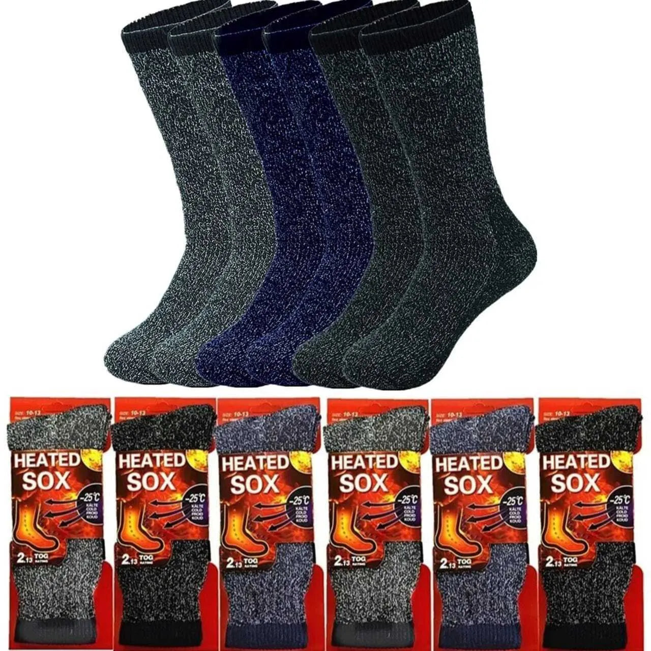 Mens thermal socks Heated winter friendly Warm  Boot Sox thick Duty Size 10-13 - PremiumBrandGoods