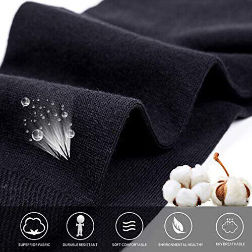 New 6 Pairs Mens Black Classic Dress Socks Calf Casual Fashion Crew Solid Sox - PremiumBrandGoods