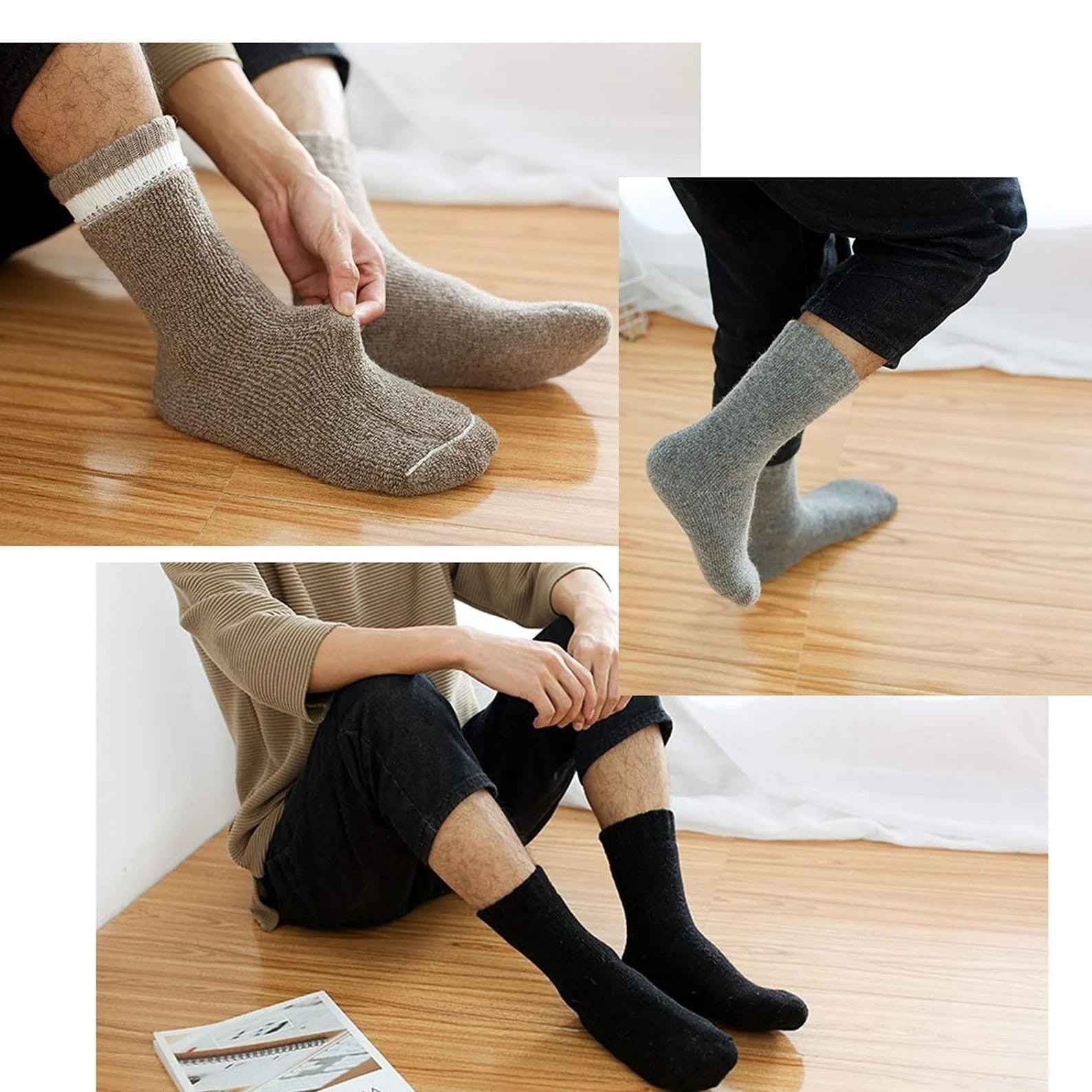 6 Pairs Women's  Merino Lambs Wool Thermal Socks Heavy Duty Winter Warm 2.4 Tog