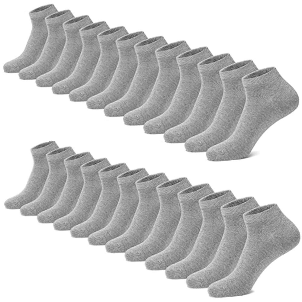 3-12 Pairs Mens Plain Solid Cotton Sports Ankle Athletic Socks Low Cut Size 9-13 - PremiumBrandGoods