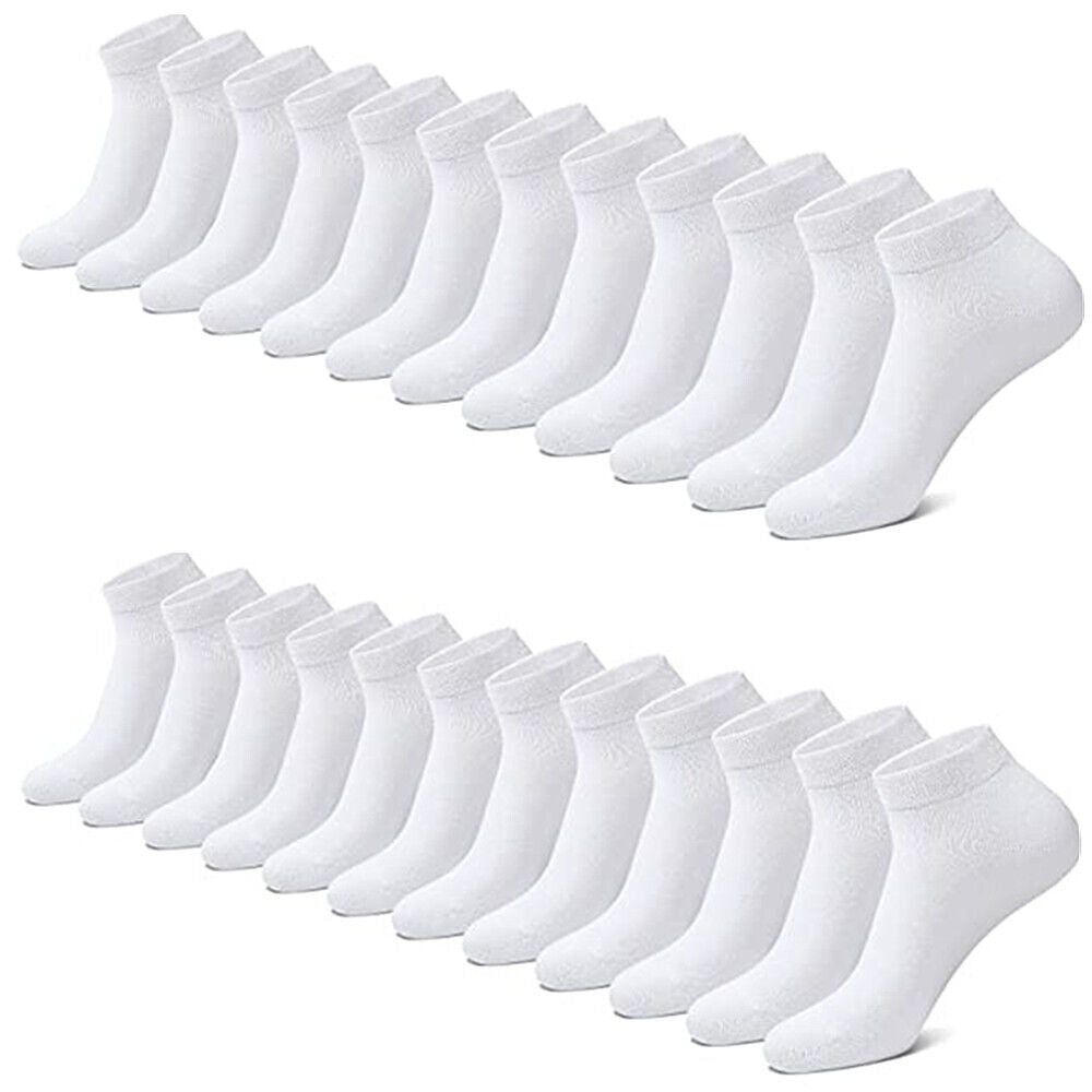 3-12 Pairs Mens Plain Solid Cotton Sports Ankle Athletic Socks Low Cut Size 9-13 - PremiumBrandGoods