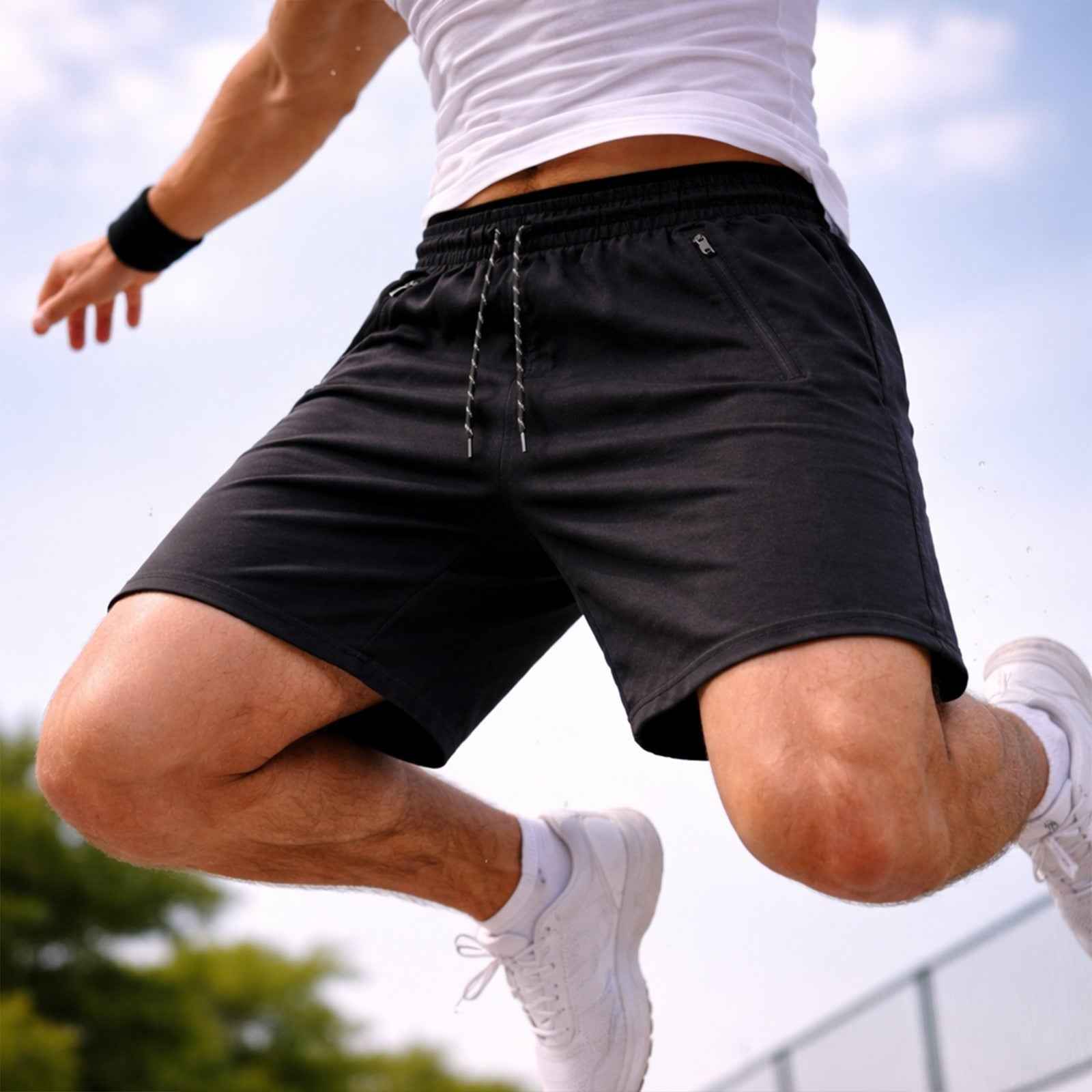 Men’s 3-Pack Performance Training Shorts with Zipper Pockets (Sizes S–2XL)