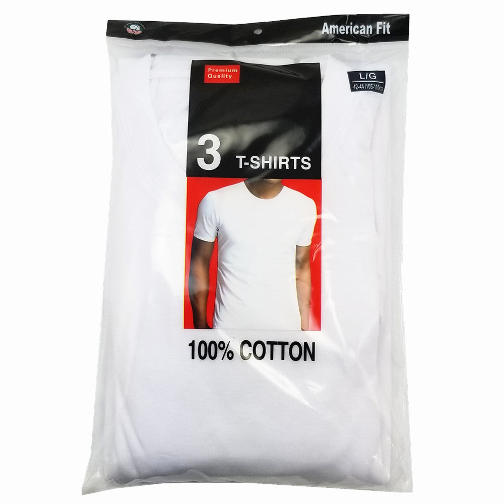 New 3-12 Pack Men's 100% Cotton Tagless T-Shirt Undershirt Tee Plain White S-XL - PremiumBrandGoods