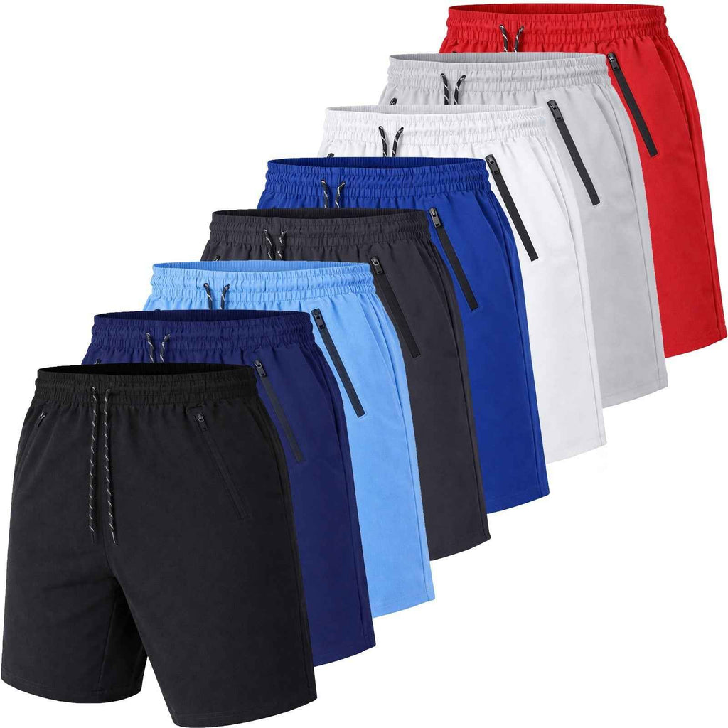 Men’s 3-Pack Performance Training Shorts with Zipper Pockets (Sizes S–2XL)