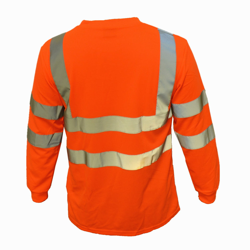 Safety Work Hi Vis High Visibility Reflective ANSI Class 3 T Shirt Long Sleeve - PremiumBrandGoods