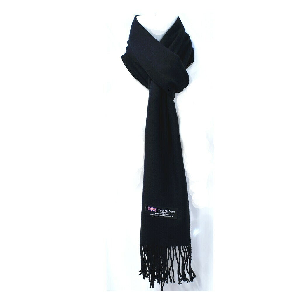 Winter Unisex Plain Solid Scarves 100% Cashmere Wool Warm Scarf Made in Scotland - PremiumBrandGoods
