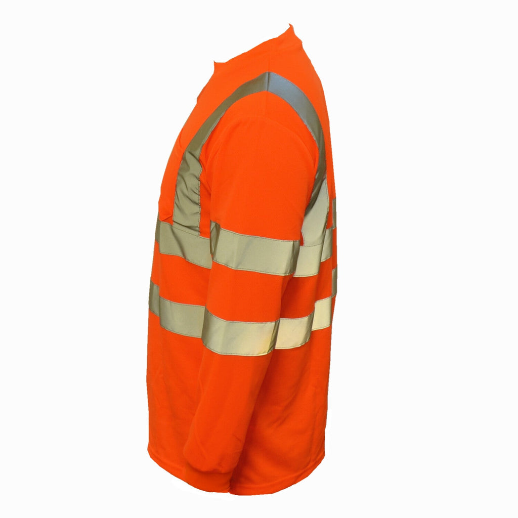 Safety Work Hi Vis High Visibility Reflective ANSI Class 3 T Shirt Long Sleeve - PremiumBrandGoods
