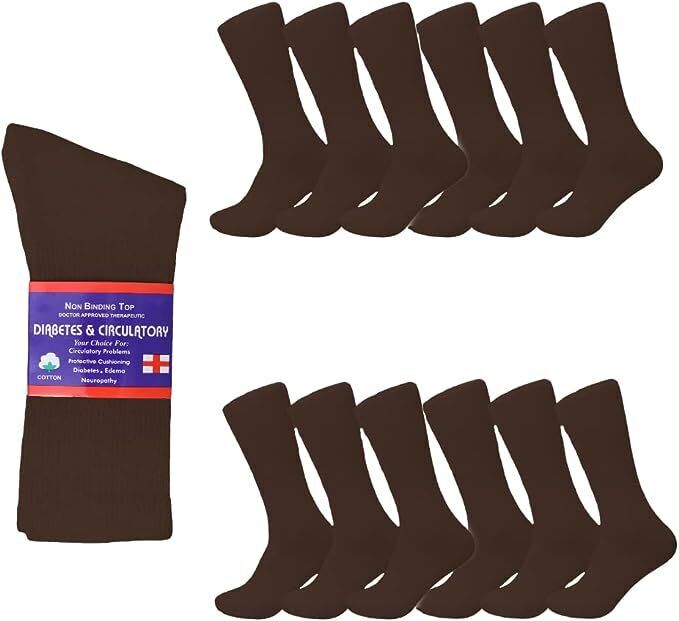 Diabetic Socks, Non-Binding Circulatory Cushion Cotton Crew Socks for Men Women - PremiumBrandGoods