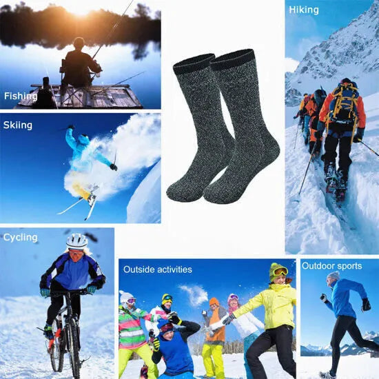 Mens thermal socks Heated winter friendly Warm  Boot Sox thick Duty Size 10-13 - PremiumBrandGoods