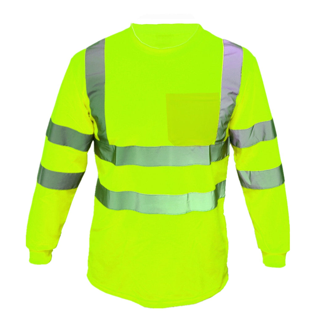 Safety Work Hi Vis High Visibility Reflective ANSI Class 3 T Shirt Long Sleeve - PremiumBrandGoods