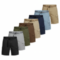 Men's Premium 100% Cotton Twill Cargo Shorts with Adjustable Belt