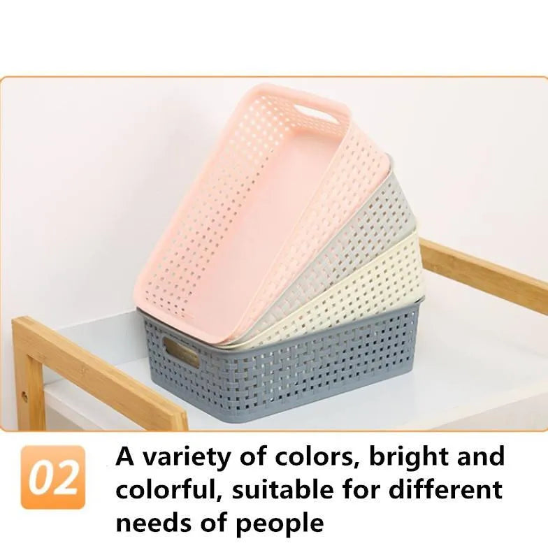 6 Pack! Woven plastic Home storage baskets - PremiumBrandGoods