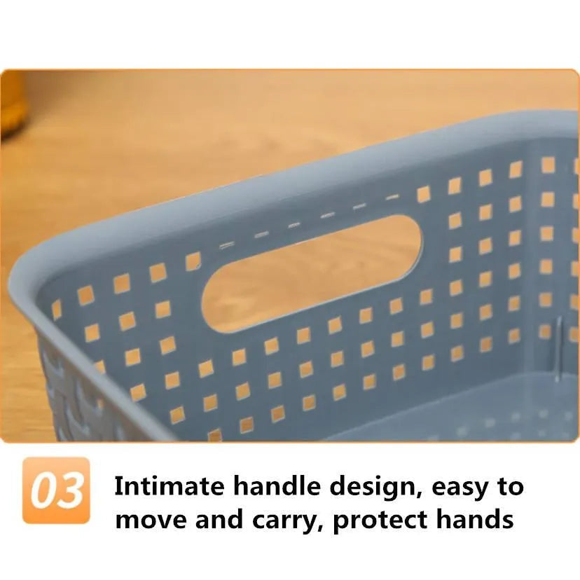 6 Pack! Woven plastic Home storage baskets - PremiumBrandGoods