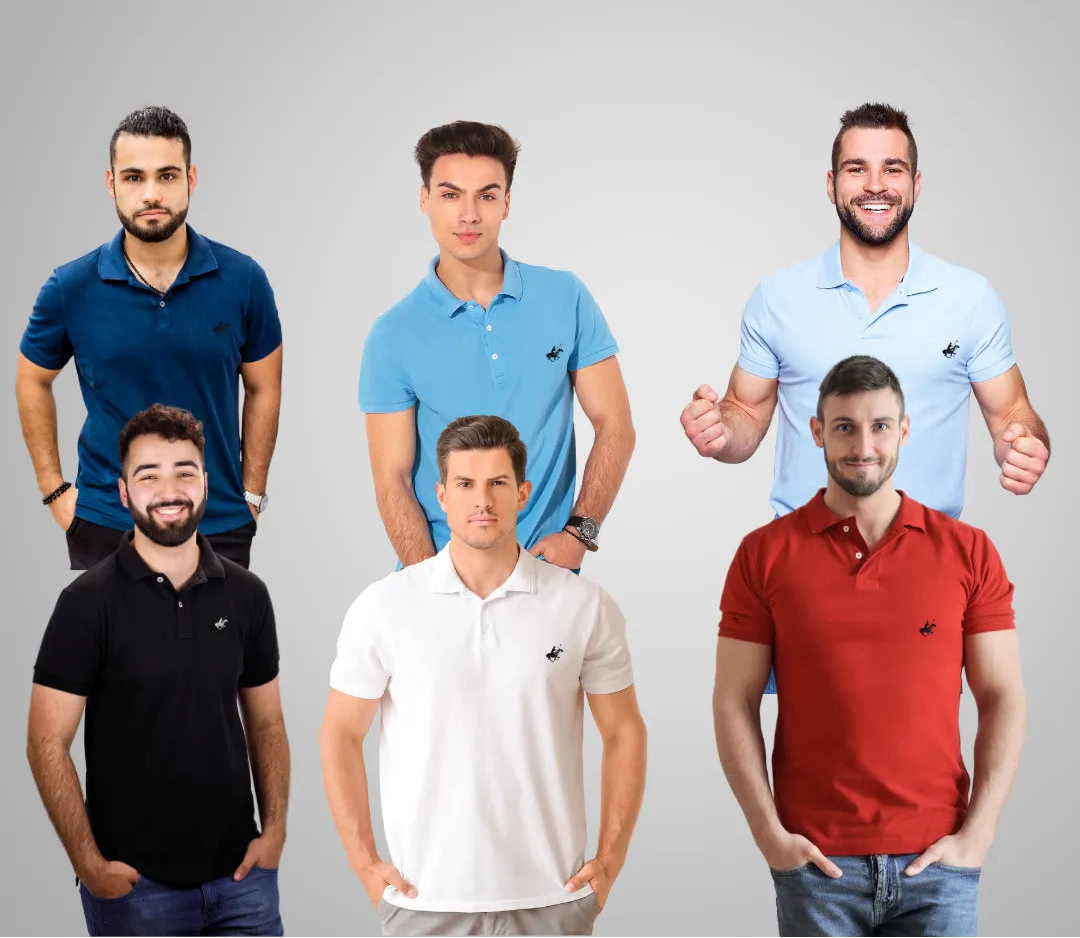 Men's 6 Pack 100% Cotton Pacific Tees Assorted Colors - PremiumBrandGoods