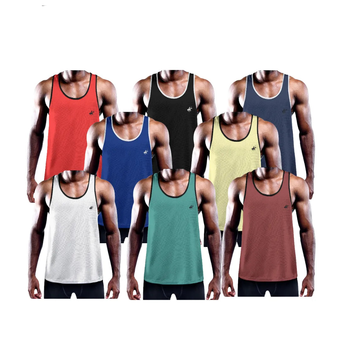 Men's 100% Cotton PBG Muscle Tank Top T Shirts Quick Dry Workout Gym Assorted Colors - PremiumBrandGoods