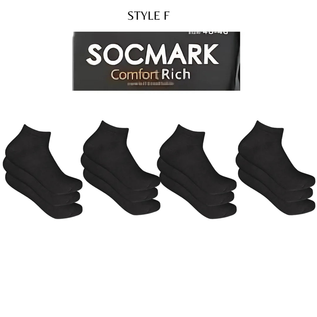 12 Pairs Ankle Socks 9-11 , 10-13 (8 styles) Active , Unisex - PremiumBrandGoods