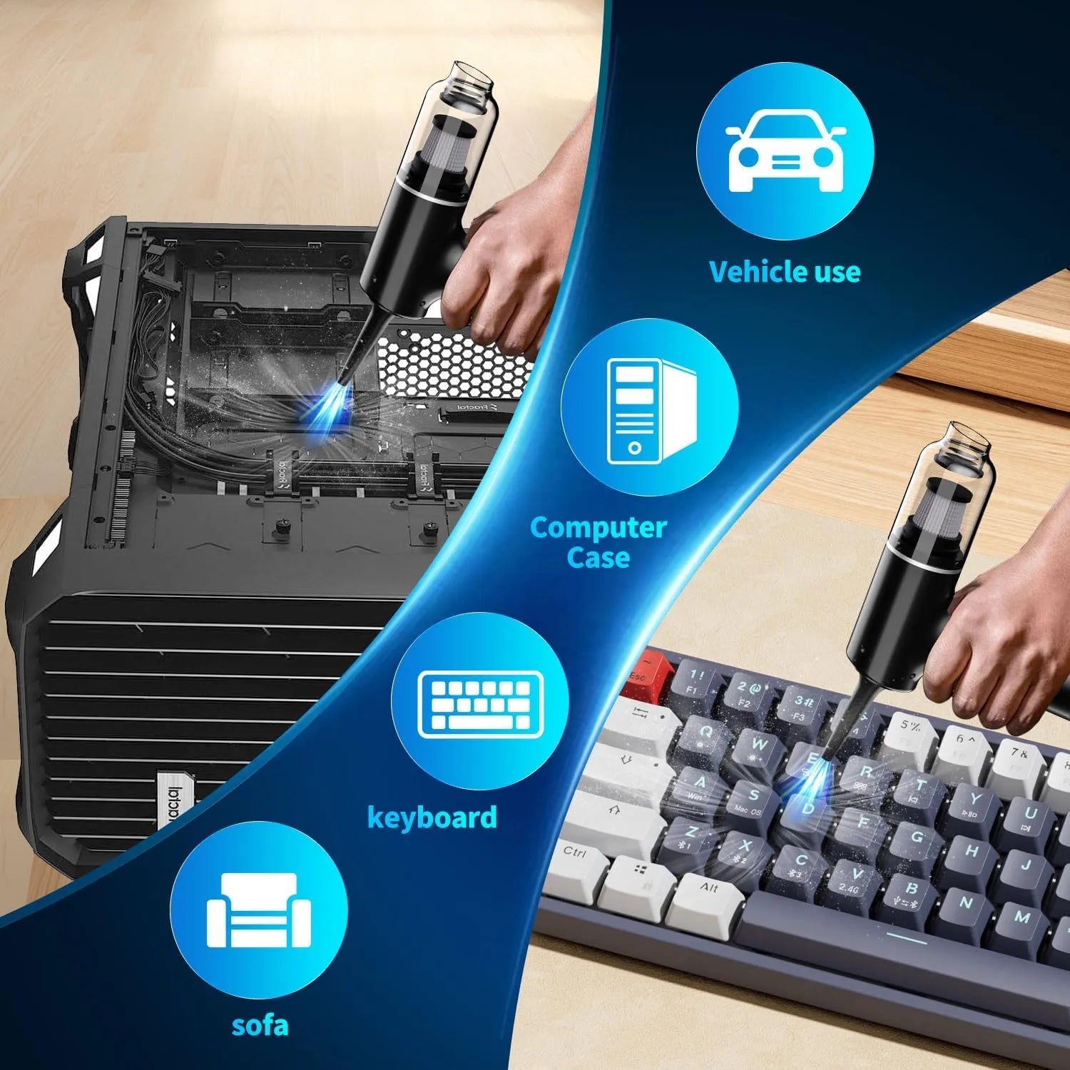 IFTHFOUR Computer Vacuum Cleaner-Compressed Air Duster-Air Blower Powerful 4-in-1-Electric Air Dusters-Replace Compressed Air Cans for PC, Computer, Car -Vacuum Keyboard Cleaner - PremiumBrandGoods
