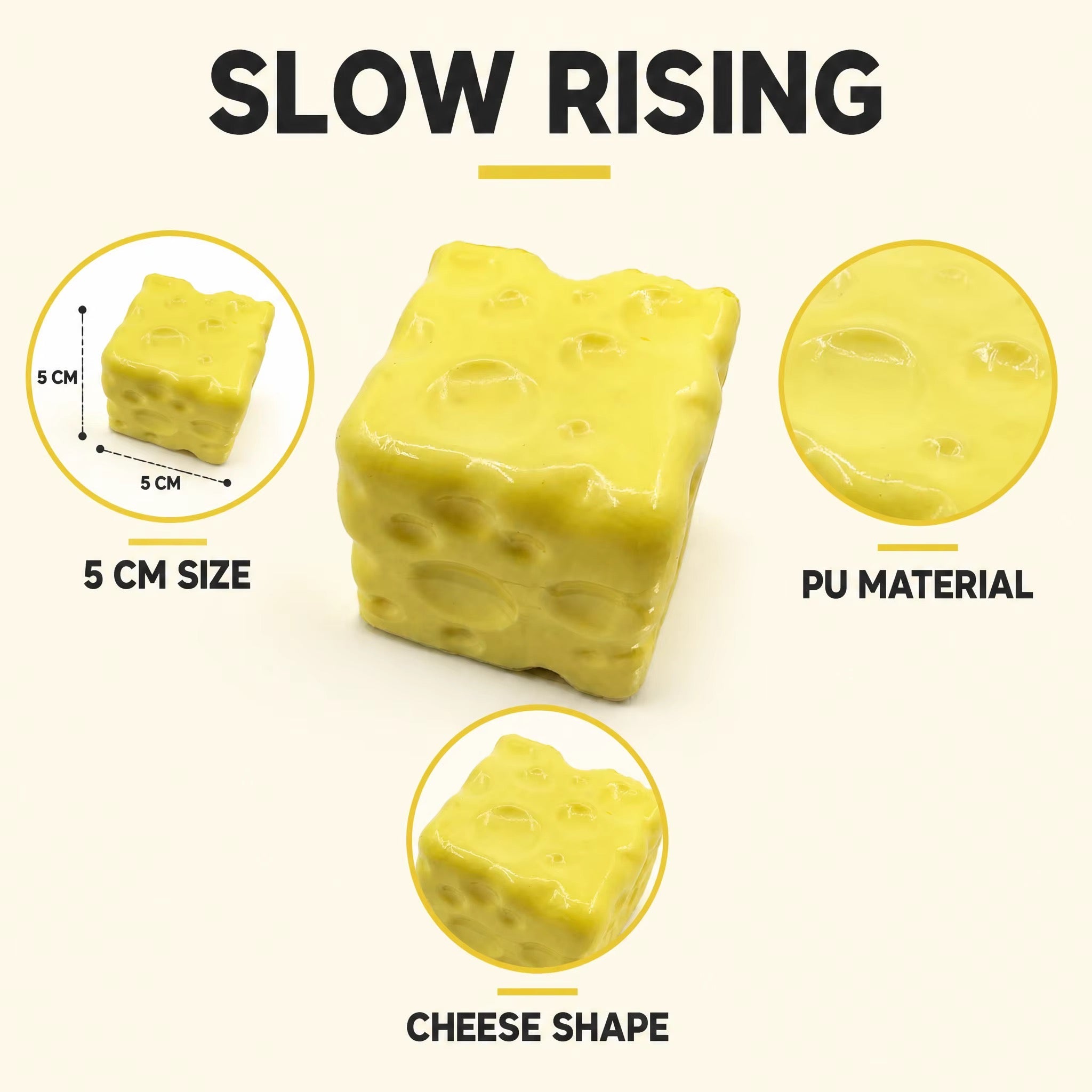 Squishy - Medium Slow Rise Cheese 3 inch