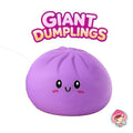 Squishy GIANT Dumpling with Face Squishy 10 inch - Purple
