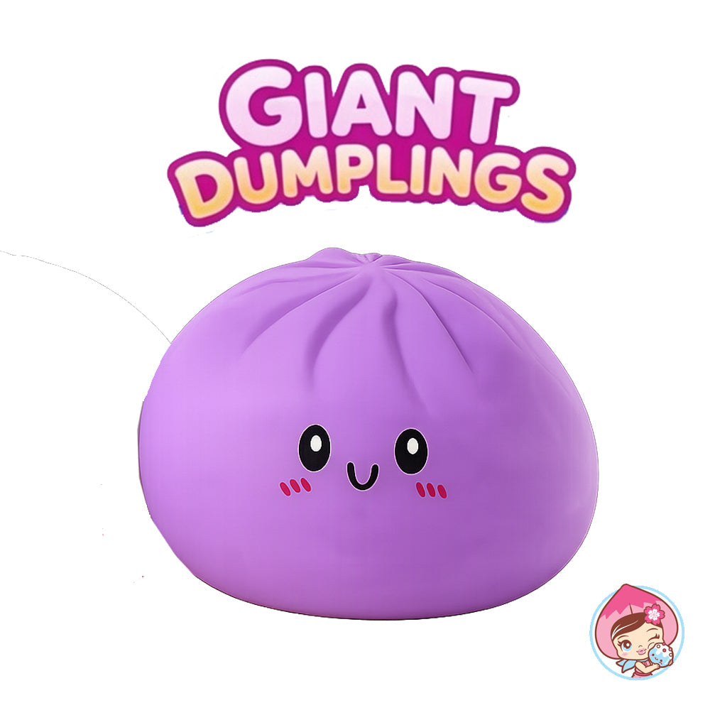Squishy GIANT Dumpling with Face Squishy 10 inch - Purple