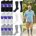 Diabetic Socks Crew Non-Binding Seamless Toe Multi-Pack Sizes 9-15 Black White Grey