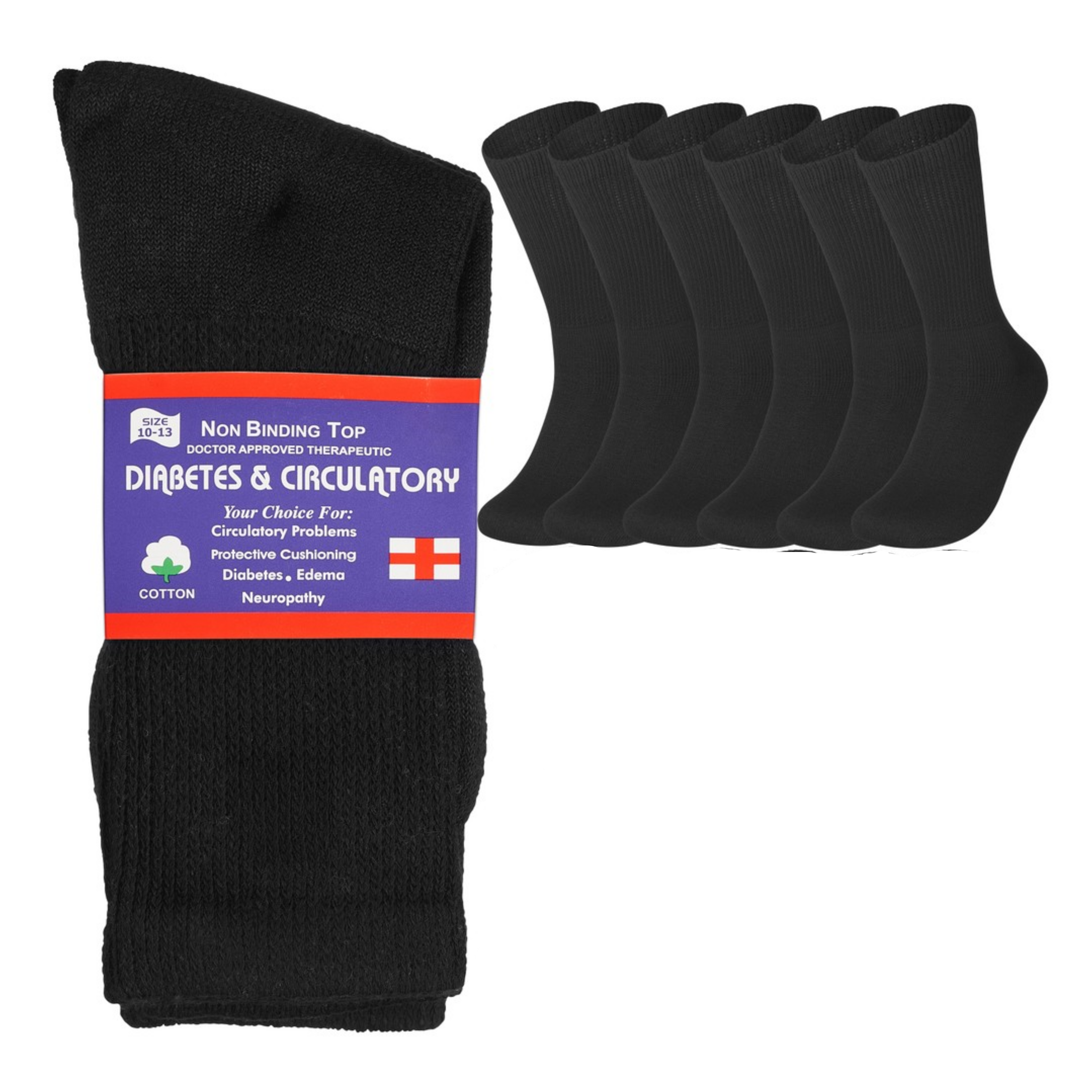 Lot 3 6 12 Pairs Men's Circulatory Diabetic Crew Socks Size 9-11 10-13 13-15 - PremiumBrandGoods