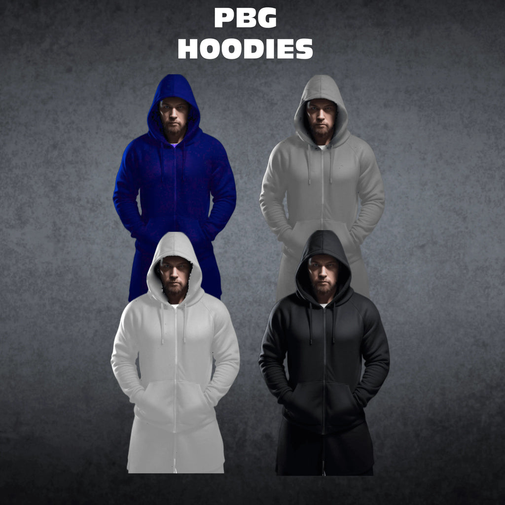 PBG Zip Up Hoodie Sweatshirts 2 Pair Assorted Big Pockets S-XL - PremiumBrandGoods