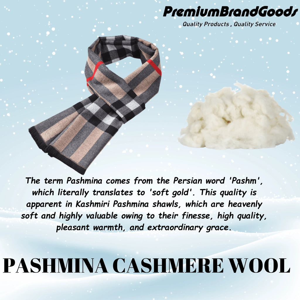 Plaid Soft Long Winter Scarfs Cozy 100% Cashmere Pashmina Wool - PremiumBrandGoods