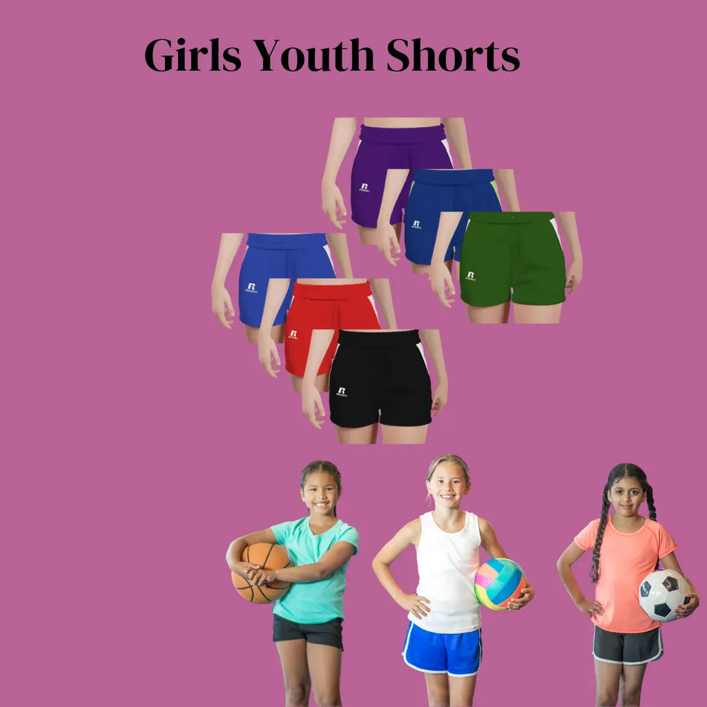 Girls Youth Russell Athletic Shorts 3 Pack Assorted - PremiumBrandGoods