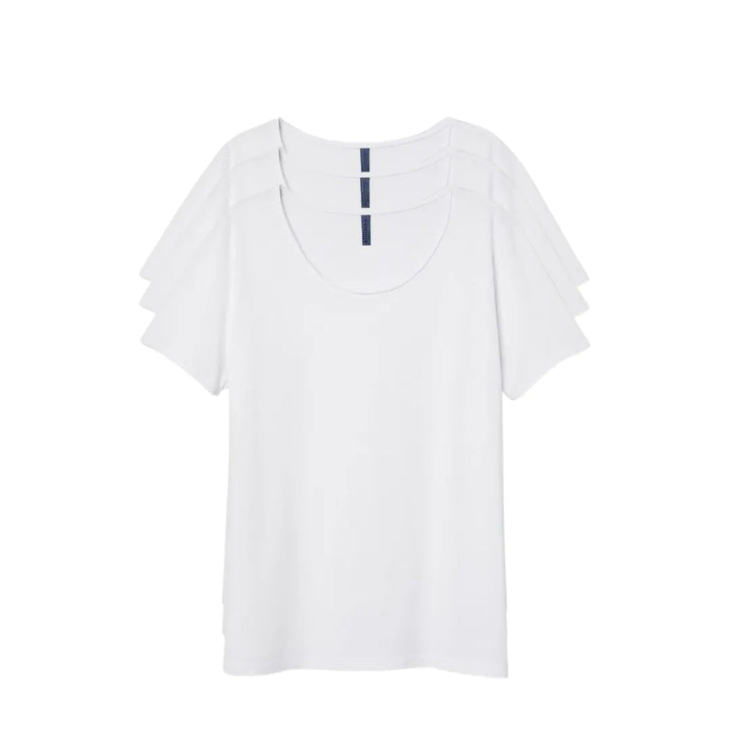 Women's Crew T-shirt 3 Pack Cotton Blend White S-3X - PremiumBrandGoods