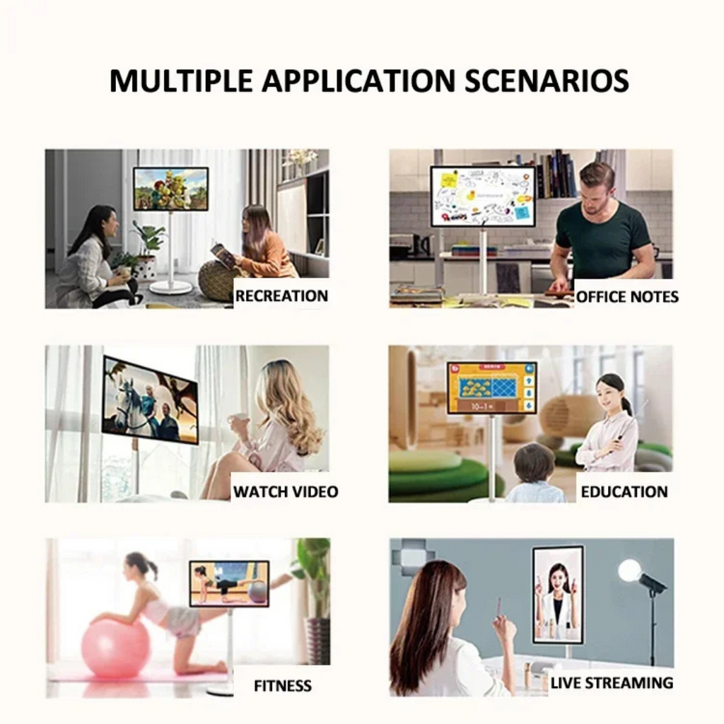 ViewGlow 32 inch Standing Monitor Class LED Full HD Smart Touch Screen Rollable Motion - PremiumBrandGoods
