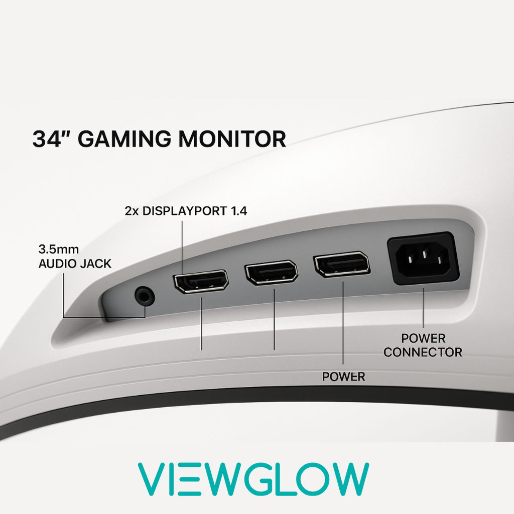 ViewGlow 34" GAMING MONITOR 3440X1440 LED WQHD 1MS 100HZ 21:9 WIDE MONITOR IMMERSIVE GAMING - PremiumBrandGoods
