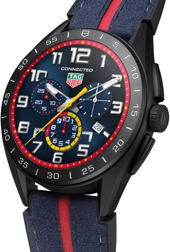 TAG Heuer Connected Calibre E4, Oracle Red Bull Racing Edition, 45MM Smartwatch, Black, Wear OS by Google, Titanium Case, AMOLED Display 1.39", 50m Water Resistant