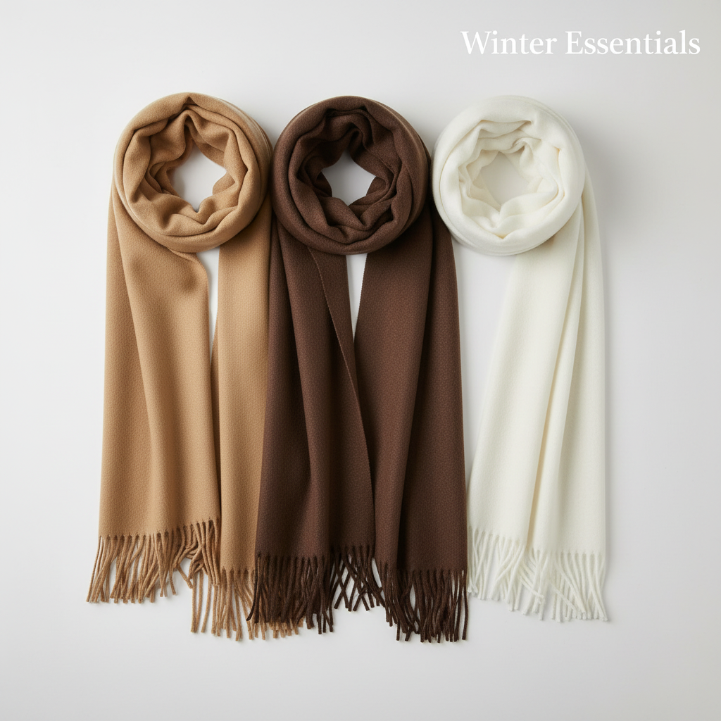 Camel-Brown-White Scarf Pack
