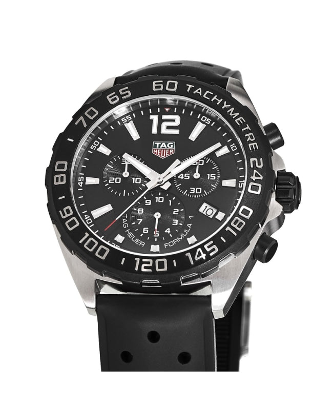 Tag Heuer Formula 1 Quartz Chronograph Black Dial Rubber Strap Men's Watch CAZ1010.FT8024